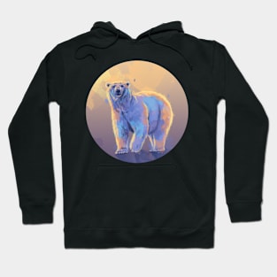 Arctic Warmth, Polar Bear Painting Hoodie